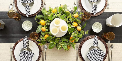 DII PVC Tabletop Collection Woven Indoor/Outdoor, Table Runner, 14x72, Black (Pack of 12)