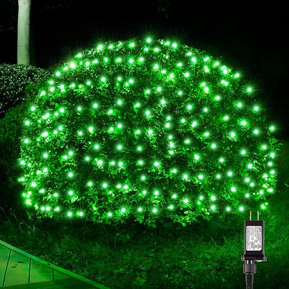 BlcTec Outdoor Christmas Lights 200 LED 8.4ft x 5.2ft Christmas Net Lights with 8 Modes, UL Certified, Timer, Connectable, Waterproof for Trees, Bushes, Shrubs, Yard Outdoor Xmas Decorations, Green