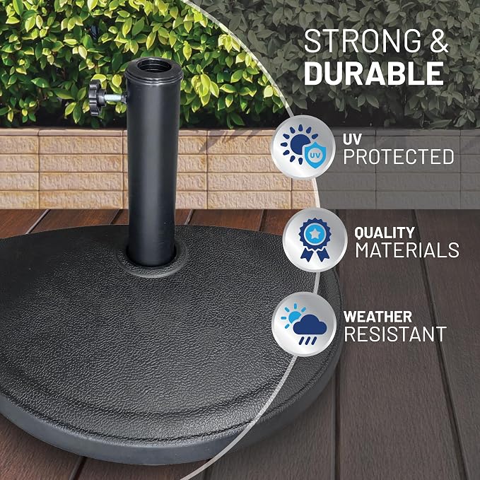 US Weight 20 LB Half Round Umbrella Base for Use with Patio Table