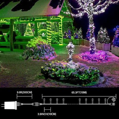 33ft St Patrick's Day Decorations Lights, 100 LED Green Wire Fairy Starry String Lights Plug in, 16 Lighting Modes, for Indoor Outdoor Xmas Tree Wedding Party Decoration (Green)
