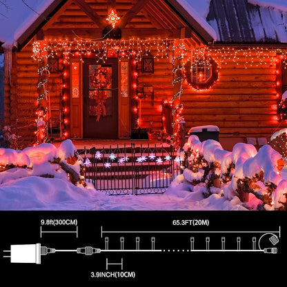 200 LED Red String Lights Halloween, 66ft Red Christmas Lights Plug in, Connectable Indoor Outdoor Use, 16 Modes Halloween Lights for Tree Bedroom Garden Yard Porch Xmas Halloween Decor