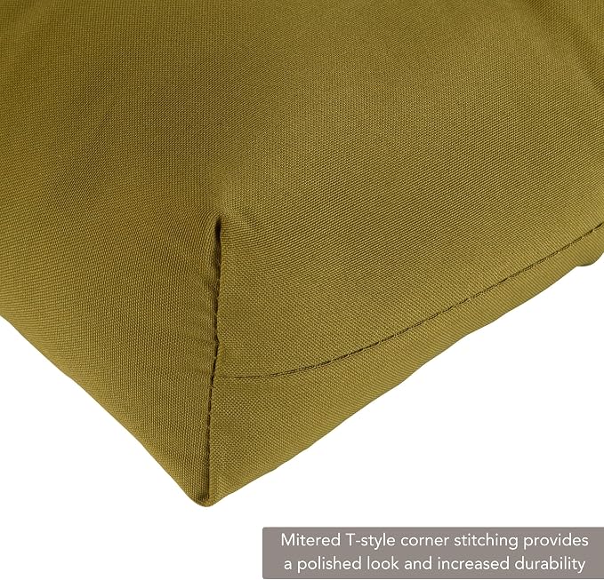 Greendale Home Fashions Outdoor 44 x 22-inch High Back Chair Cushion, Set of 2, Lime 2 Count