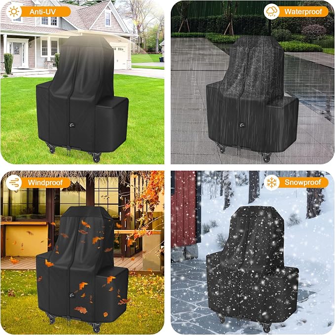 600D Pellet Grill Cover for Pit Boss Lockhart, Waterproof BBQ Smoker Cover, UV Resistant, No Tear, No Fading