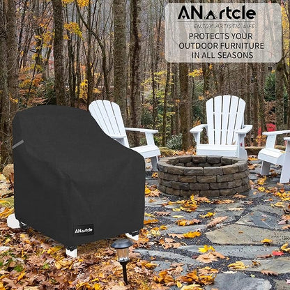 ANartcle Patio Chair Covers,600D Waterproof Heavy Duty Outdoor Lawn Patio Furniture Covers,Patio Swivel Chair Covers for Outdoor Furniture(35W x 37D x 36H inches) Black