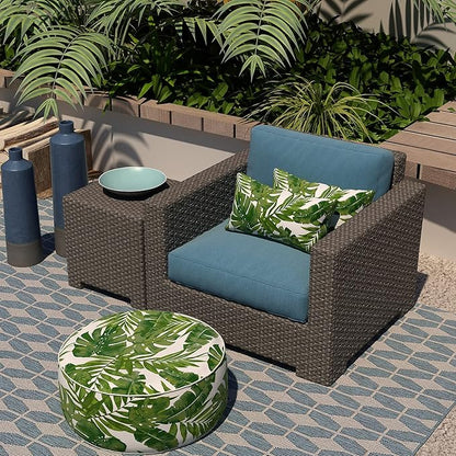 LVTXIII Outdoor/Indoor Lumbar Pillow Case Covers ONLY, 12” x 20” Patio Garden Decorative Lumbar Pillow Covers Pack of 2 for Outdoor Home Patio Furniture Use - Palm Green
