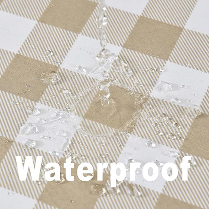 Classic Gingham Plaid Tablecloth Fabric - Rectangular 58x102 Inch Water Resistant Checked Table Cloth for Indoor/Outdoor Use - Table Cover for Kitchen, Picnics, Gardens, and Parties