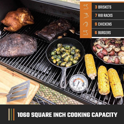 Oklahoma Joe's Longhorn Reverse Flow Offset Charcoal Smoker and Grill with 1060 sq. in. Cooking Area in Black