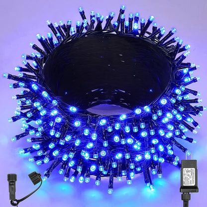 WBao Long Blue Christmas Lights Indoor Outdoor 500LED 174ft, Super Bright LED Christmas String Lights with UL Certified, 8 Light Modes, Timer, Memory & Waterproof for Trees, Patio, Xmas Party Decor