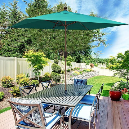EliteShade USA 10-Year-Non-Fading 6.5x10Ft Rectangular Market Patio Umbrella, UPF 50+ UV Protection Performance Sun Umbrella, Heavy Duty Commercial Grade Outdoor Table Umbrella with Crank, Windproof Vented Top for Garden, Pool, Deck and Outdoor Playset...