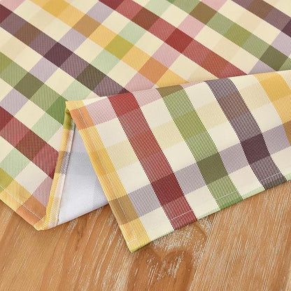 Waterproof Gingham Festive Tablecloth Fabric - Oblong 52x70 Inch Classic Buffalo Tartan Holiday Table Cloth for Outdoor Use - Christmas Tabletop Cover Perfect for Dinner, BBQs, and Parties