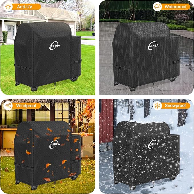 600D Pellet Grill Cover for Weber Searwood XL 600 & Smoque XL, Waterproof BBQ Smoker Cover, UV Resistant, No Tear, No Fading