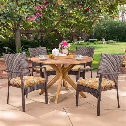 HARBOREST Outdoor Chair Cushions Set of 4, Water Resistant Patio Chair Cushions with Ties, Outdoor Seat Cushions for Patio Furniture, 17"x16"x2", Blooming