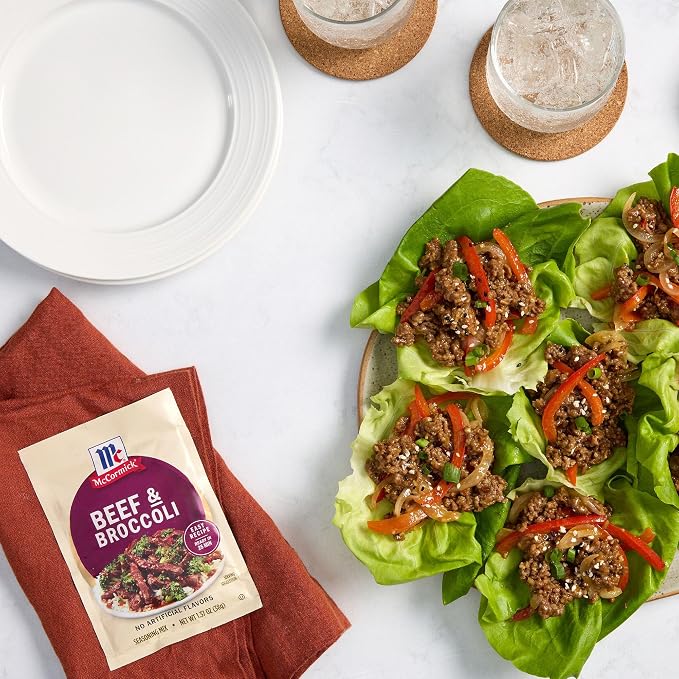 McCormick Seasoning Mix, Beef & Broccoli, No Artificial Flavors, For Restaurant-Style Beef & Broccoli in Just 25 Minutes, 1.37 oz (Pack of 12)