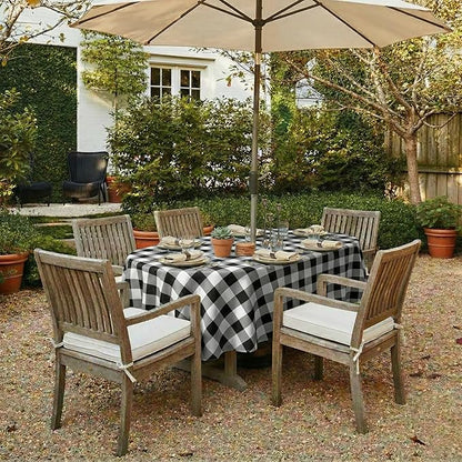 EHouseHome Outdoor Indoor Tablecloth with Umbrella Hole for Oval Table,Waterproof Patio Table Cloths, Spring/Summer Table Covers with Zipper for Backyard Circular Table/BBQs/Picnic,60 x 84 inches