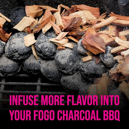 FOGO Cherry Wood Chips for Grilling and Smoking, Sweet Mellow BBQ Flavor for Charcoal and Gas Grills, Made in USA, 1.4 lb Bag, 6-Pack