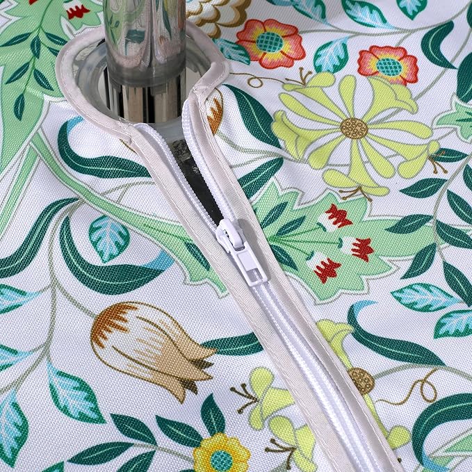 SUQ I OME Outdoor Tablecloth, Yellow Flora, 60'' Round with Zipper | zippered patio tablecloths