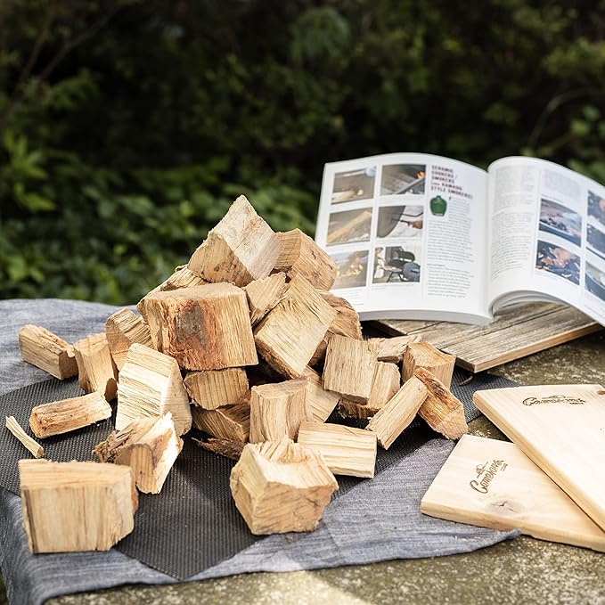 Camerons All Natural Cherry Wood Chunks for Smoking Meat -840 Cu. in. Box, Approx 10 Pounds- Kiln Dried Large Cut BBQ Wood Chips for Smoker - Barbecue Chunks Smoker Accessories