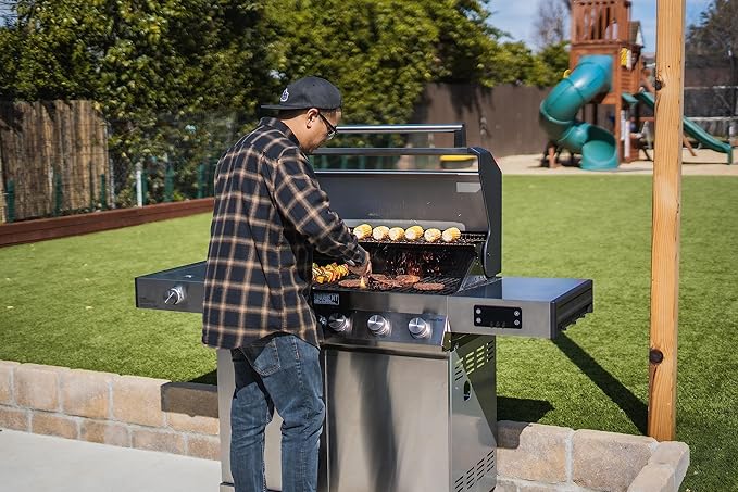Monument Grills Denali Series, 6-Burner Convertible Natural Gas Smart bbq Grill Stainless Steel Denali 605 with Rotisserie Kit (Without Conversion Kit)