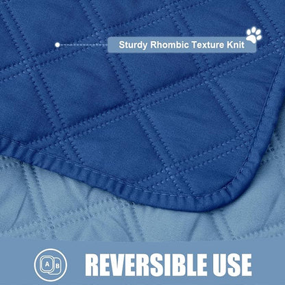 Smiry Waterproof Reversible Dog Bed Cover Pet Blanket | Pet Friendly, Soft Fabric, Washable Dog Blanket for Furniture Bed Couch Sofa, Checkered (82"x102", Navy/Blue)