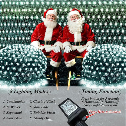 Lovelite 10ft x 10ft Net Lights, 280LED Gazebo Lights Outdoor 8 Modes Timer, Waterproof Connectable Christmas Light Clear Wire Large Size for Bushes Patio Pergolas Garden Holiday Party - Cool White