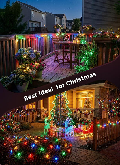 Brightown 2Pack Flower Solar String Lights, 60 LED Outdoor Waterproof Fairy Lights for Garden Yard Fence Patio Christmas Tree Wedding Party Decor, Multicolor