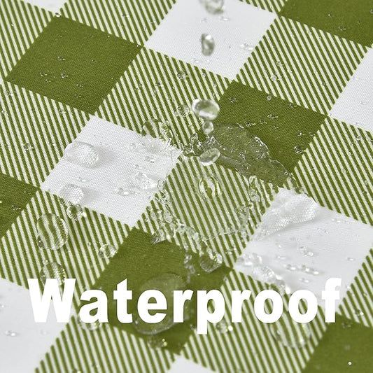 Waterproof Checkered Tablecloth Runner Fabric - Rectangle 12x108 Inch Classic Gingham Buffalo Plaid Table Cloth for Indoor/Outdoor Use - Table Cover for Kitchen, BBQs, and Parties