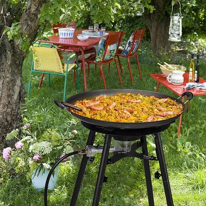 ONLYFIRE GRILLS Propane Paella Burner Stand Set with 21" Paella Pan, Outdoor Gas Stove Cooking Kit, Portable Gas Burner with Wok for Backyard Camping Tailgating RV, 4FT Hose, 60000BTU, GS300