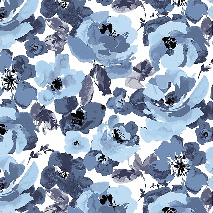 Arden Outdoor Chaise Cushion, 22x77, Blue Garden Floral | Lounge Cushion, Rain-Proof, Fade Resistant, Mold and Mildew Resistant
