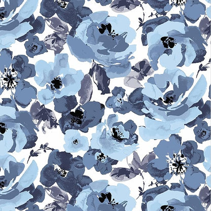 Arden Outdoor Chaise Cushion, 22x77, Blue Garden Floral | Lounge Cushion, Rain-Proof, Fade Resistant, Mold and Mildew Resistant