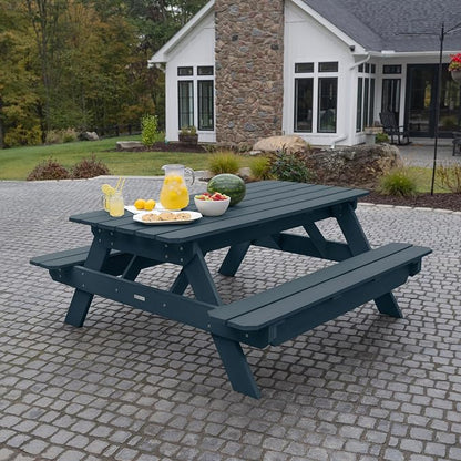 Highwood Hometown Picnic Table, 6 Foot, Federal Blue