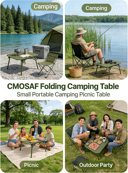 2-in-1 Tactical Camping Table with Adjustable Height | Collapsible Table Lightweight with Carry Bag for Camping, Travel expeditions, Hiking, Picnics, BBQs & Beach Trips