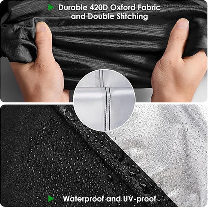 Outdoor Grill Table Cover for Royal Gourmet PC3404S Rolling Dining Table, Waterproof Cart Cover for BBQ Kitchen Food Prep Table Cart,Black-46''L x 25''W x 39''H