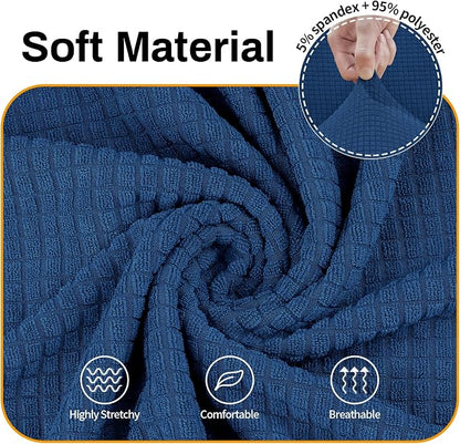 Asnomy Stretch Couch Covers Washable,loveseat Cover Slipcovers,Classic Blue | 1-Piece Sofa Cover(55"-78") loveseat cover Furniture Protector Soft Jacquard,Non-Slip Elastic Bottom for Dogs & Kids