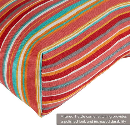 Greendale Home Fashions Coral Stripe 44'' x 22'' Outdoor High Back Chair Cushion