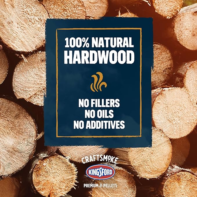 Kingsford Craftsmoke Premium Grilling Wood Pellets, Hickory BBQ Pellets for Grilling, 100% Natural Hardwood, 20 pounds