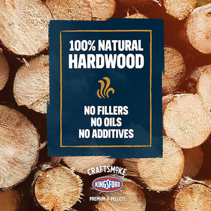 Kingsford Craftsmoke Premium Grilling Wood Pellets, Hickory BBQ Pellets for Grilling, 100% Natural Hardwood, 20 pounds