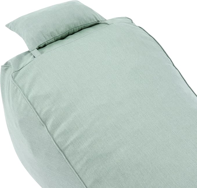 Christopher Knight Home Morton Outdoor Bean Bag Chair Set of 2, Fabric Bean Bag Chair for Adults and Kids, Indoor/Outdoor Sun Lounger with Headrest, Patio Chaise Lounge Chair Set of 2, Mint