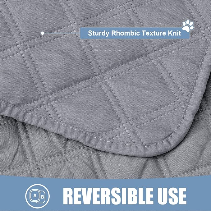 Smiry Waterproof Reversible Pet Couch Covers for Dogs | Pet Friendly, Soft Fabric, Washable Sofa Furniture Protector for Dogs Cat Kids, Checkered (40"x80", Grey/Grey)