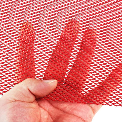 AggAuto Universal 40"x13" Car Grill Mesh 3x6mm Rhombic Hole Red | Aluminum Alloy Automotive Grille Insert Bumper, One of the Most Multifunctional Shape Grids 100x33cm