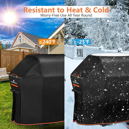 [Upgraded 1000D Heavy Duty Fabric] 58" Grill Cover for Weber Genesis II, LX 300 and Genesis 300 Series Outdoor Gas Grill, Waterproof BBQ Cover, Tear & Fade Resistant 7130 Grill Cover for Weber Grill