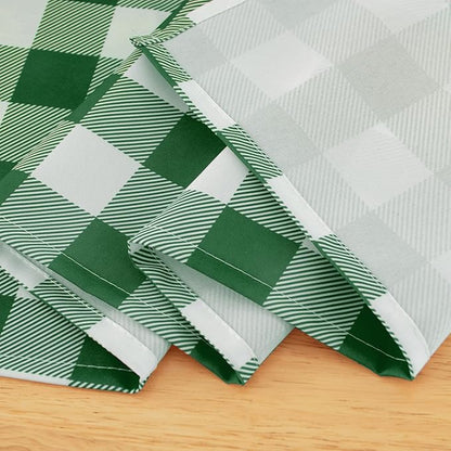 Classic Gingham Buffalo Tablecloth Fabric - Oblong 90x132 Inch Water Proof Checkered Table Cloth for Indoor Outdoor - Table Cover for Birthday, Picnics, BBQs, and Parties