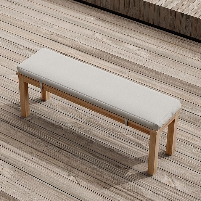 FansaFurn Outdoor Patio Bench, Metal Aluminum Outdoor Bench with Waterproof Cushions, Outdoor Patio Furniture Seating for Porch, Balcony, Deck, Backyard, Brown