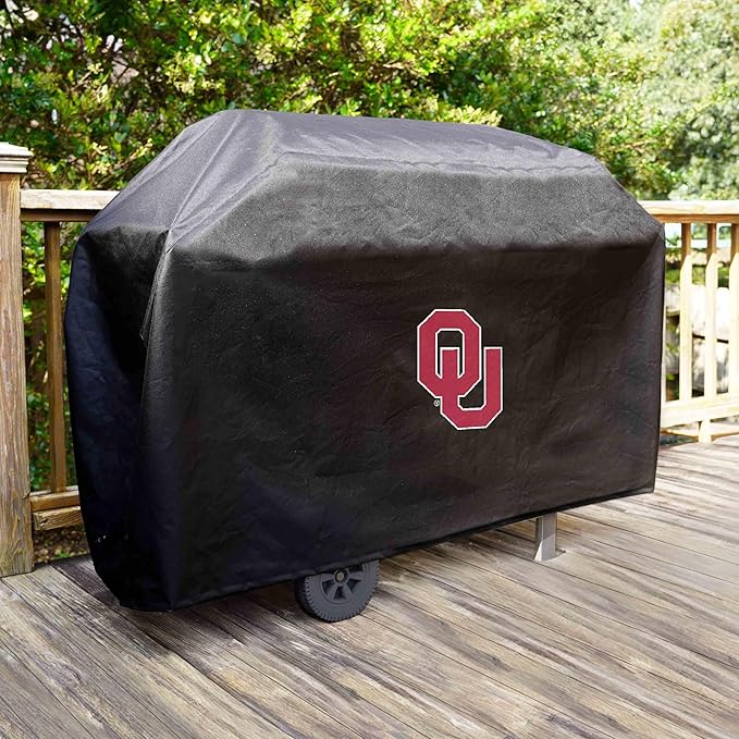 FANMATS 41207 University of Oklahoma Rectangular Grill Cover - Fits 3 and 4 Burner Grills - 68in x 21in x 35in