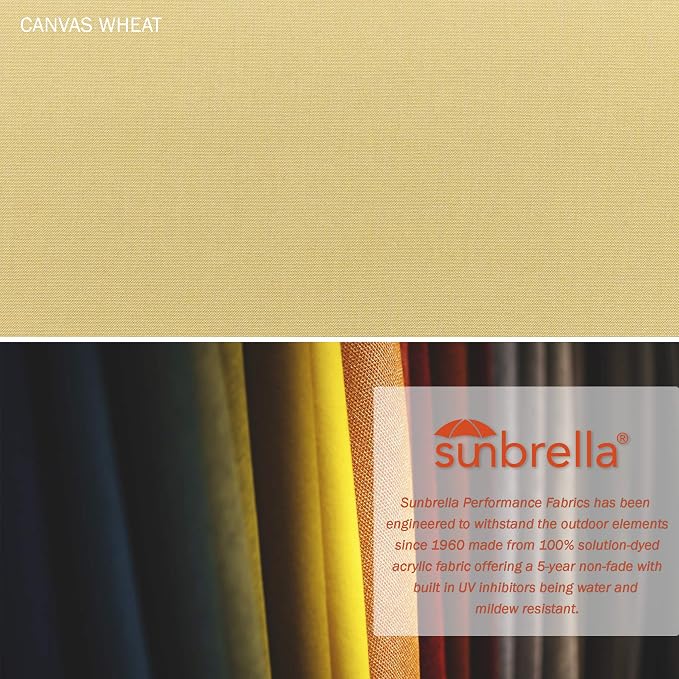 California Umbrella 11' Round Aluminum/Fiberglass Umbrella, Pulley Lift, Bronze Pole, Sunbrella Wheat Fabric