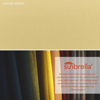 California Umbrella 11' Round Aluminum/Fiberglass Umbrella, Pulley Lift, Bronze Pole, Sunbrella Wheat Fabric
