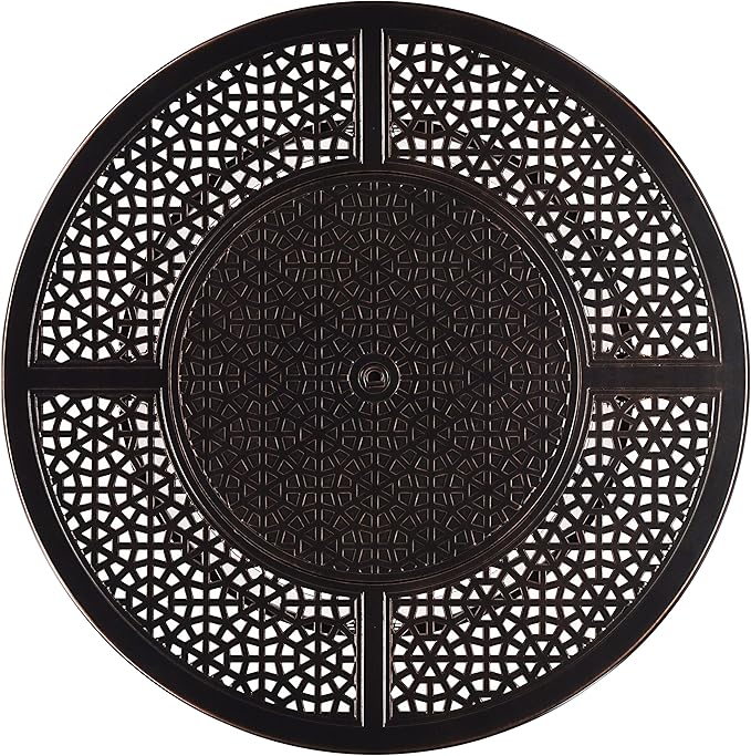 Aluminum 57,0000 BTU 44 in. Round Propane Black Fire Pit Table with Fire Beads, Lid, Propane Tank Cover and Table Fabric Covers in Copper Finish