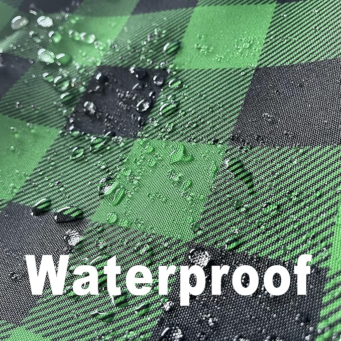 Waterproof Checkered Tablecloth Fabric - Rectangle 58x84 Inch Green St Patricks Day Table Cloth for Indoor/Outdoor Use - Irish Table Cover for Christmas, BBQs, and Parties