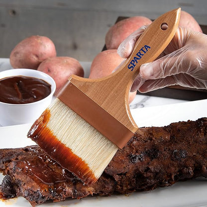 SPARTA Kitchen Basting Brush – 4037600 Basting Brush for Cooking Flat Boar Bristle Brush, Hardwood Handle for Kitchens, Restaurants, Catering, High Heat Food Prep, 4in