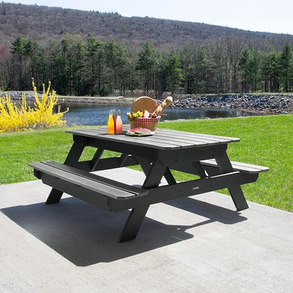 Highwood Hometown Picnic Table, 6 Foot, Flint