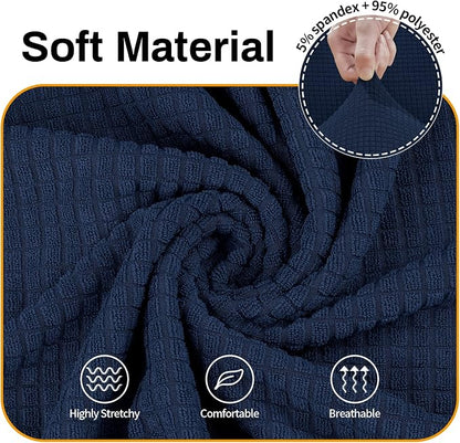 Asnomy Stretch Couch Covers Washable, loveseat Cover Slipcovers, Navy Blue | 1-Piece Sofa Cover(55"-78") loveseat cover Furniture Protector Soft Jacquard,Non-Slip Elastic Bottom for Dogs & Kids